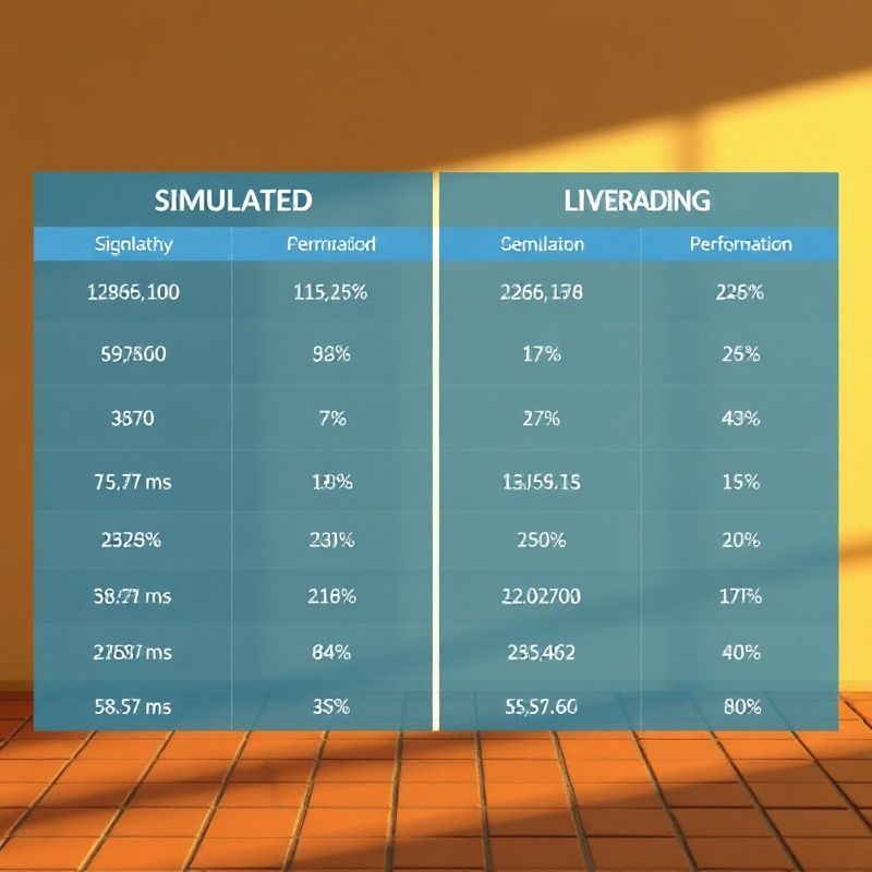 Comparativa entre simulación y operativa en vivo